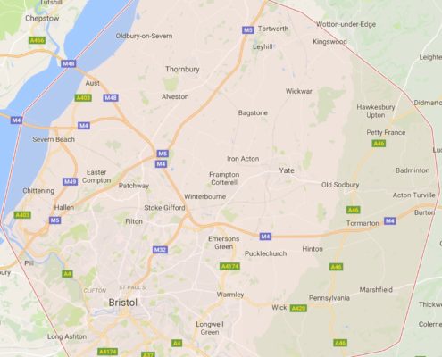 Map of Bristol and surrounding areas